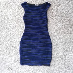 Lipsy London Blue Bodycon Dress Stripe